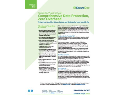 SecureDoc as a Service Comprehensive Data Protection