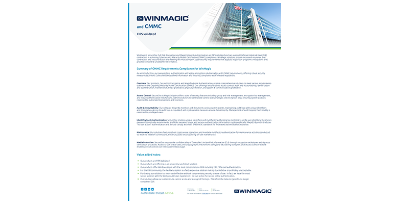 WinMagic and CMMC